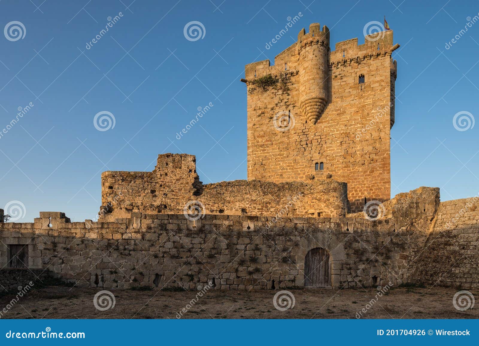 ancient medieval castle in san felices de los gallegos, spain