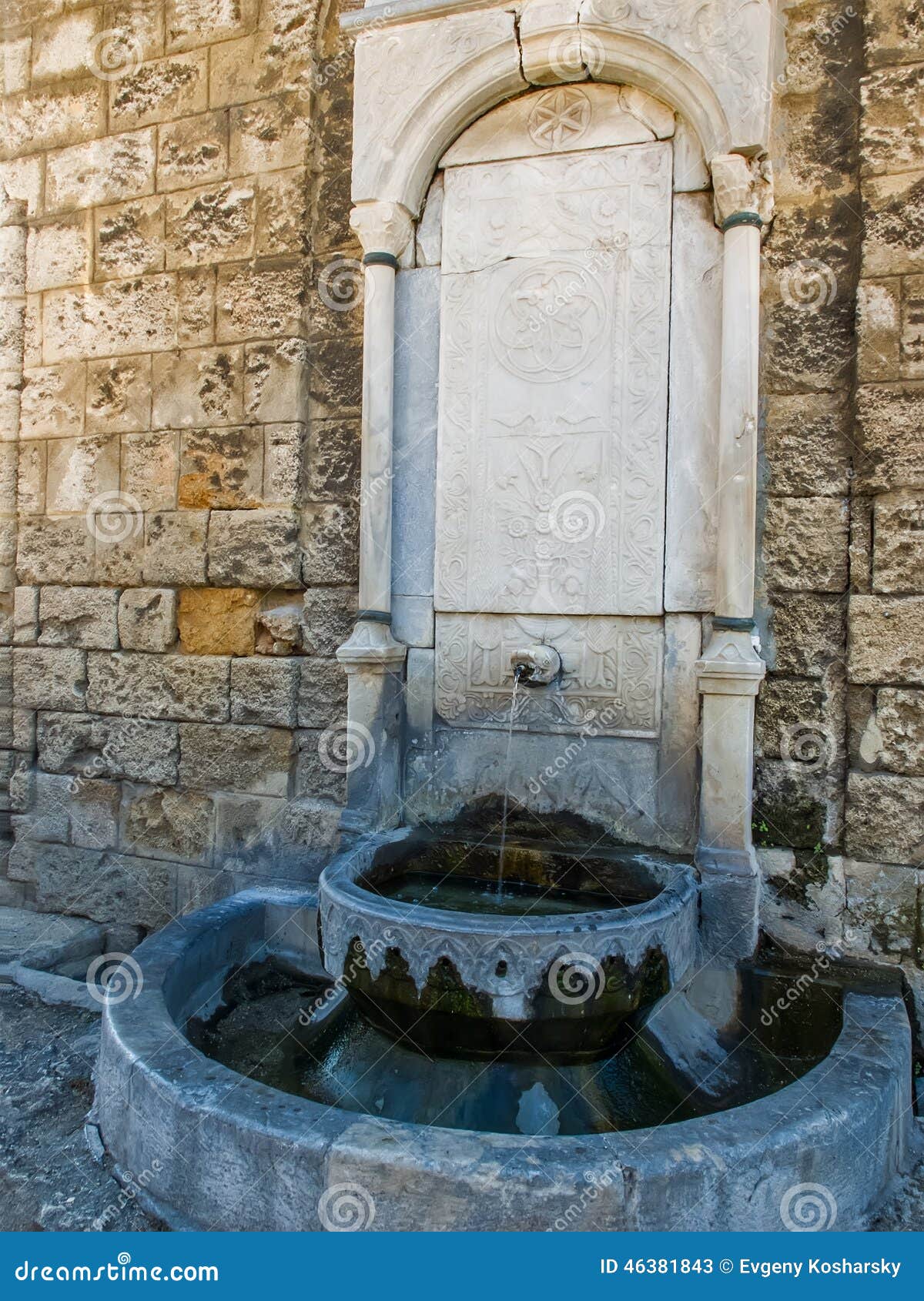 An Ancient Medieval Drinking Fountain Stock Image - Image of mantel