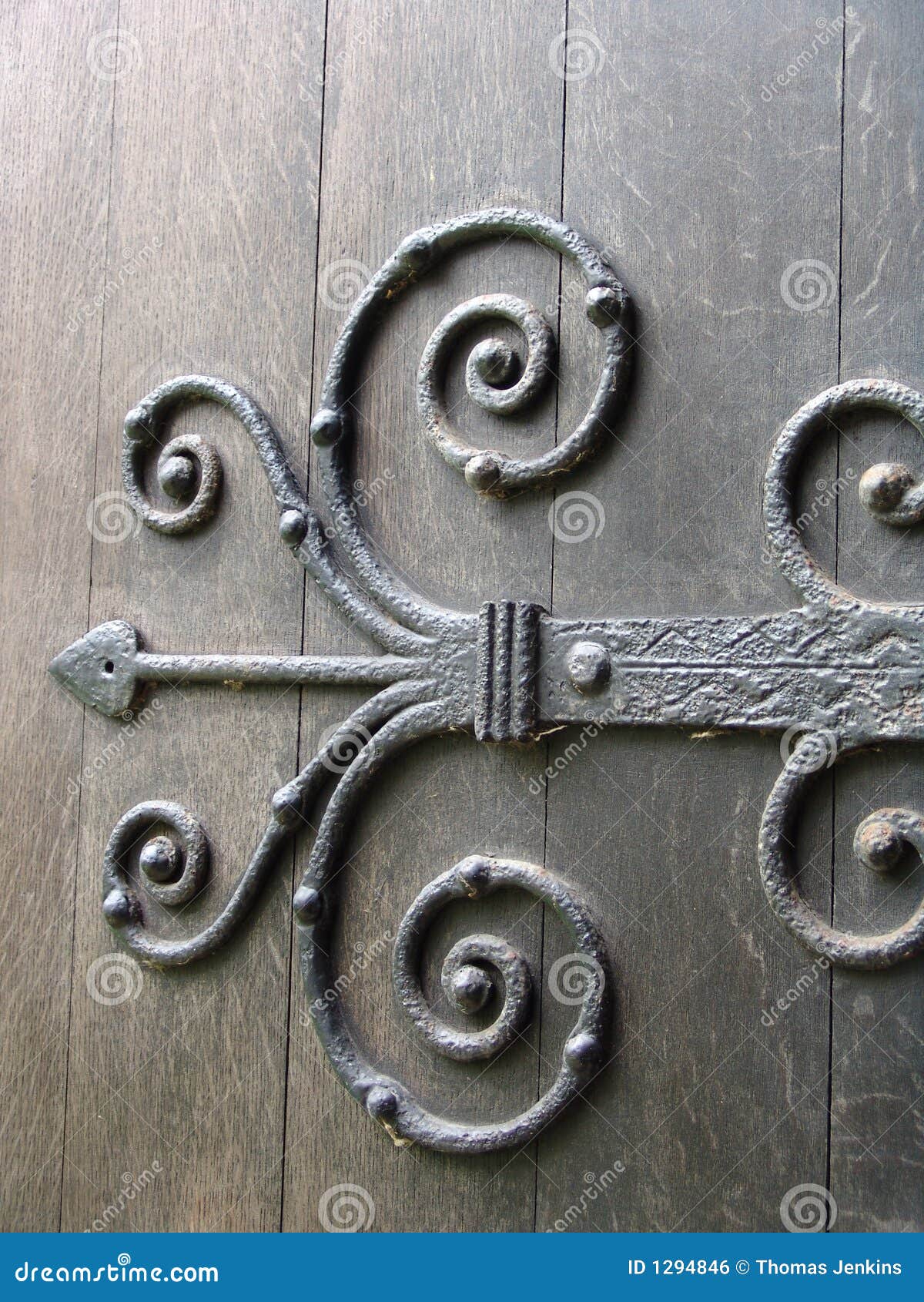 ancient metal door hinge