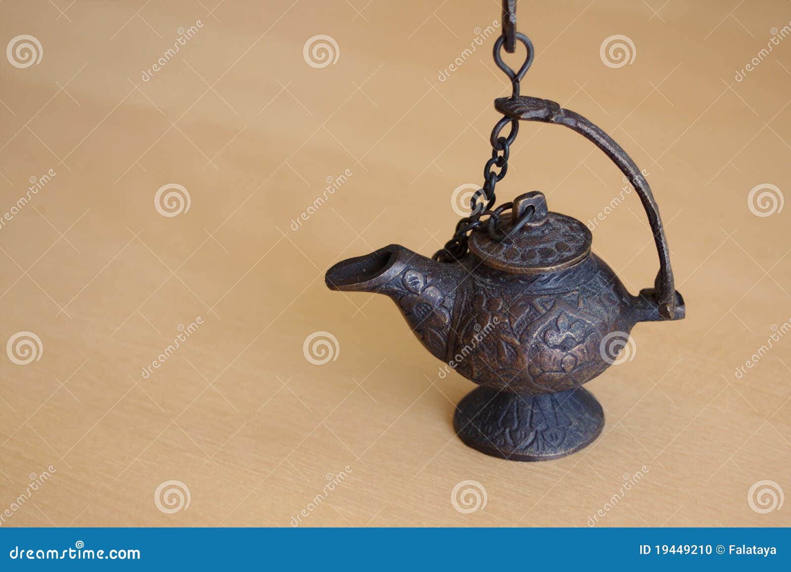 Ancient metal oil lamp stock photo. Image of souvenir 19449210