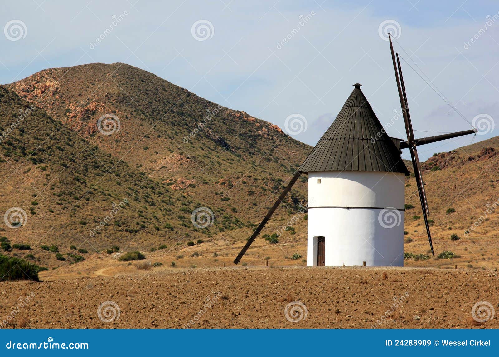 ancient mill in pozo de los frailes, andalusia