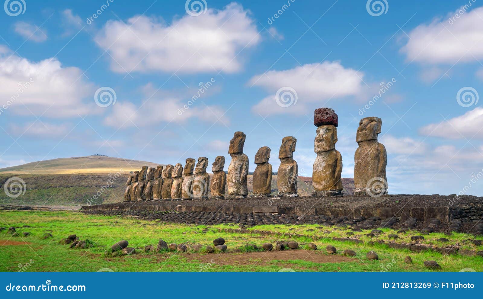 The Ancient Moai on Easter Island of Chile Stock Image Image of face