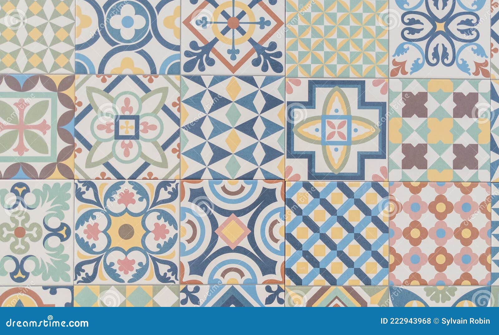 Ancient Mosaic Ceramic Tile Pattern Moroccan Vintage Tiles Background