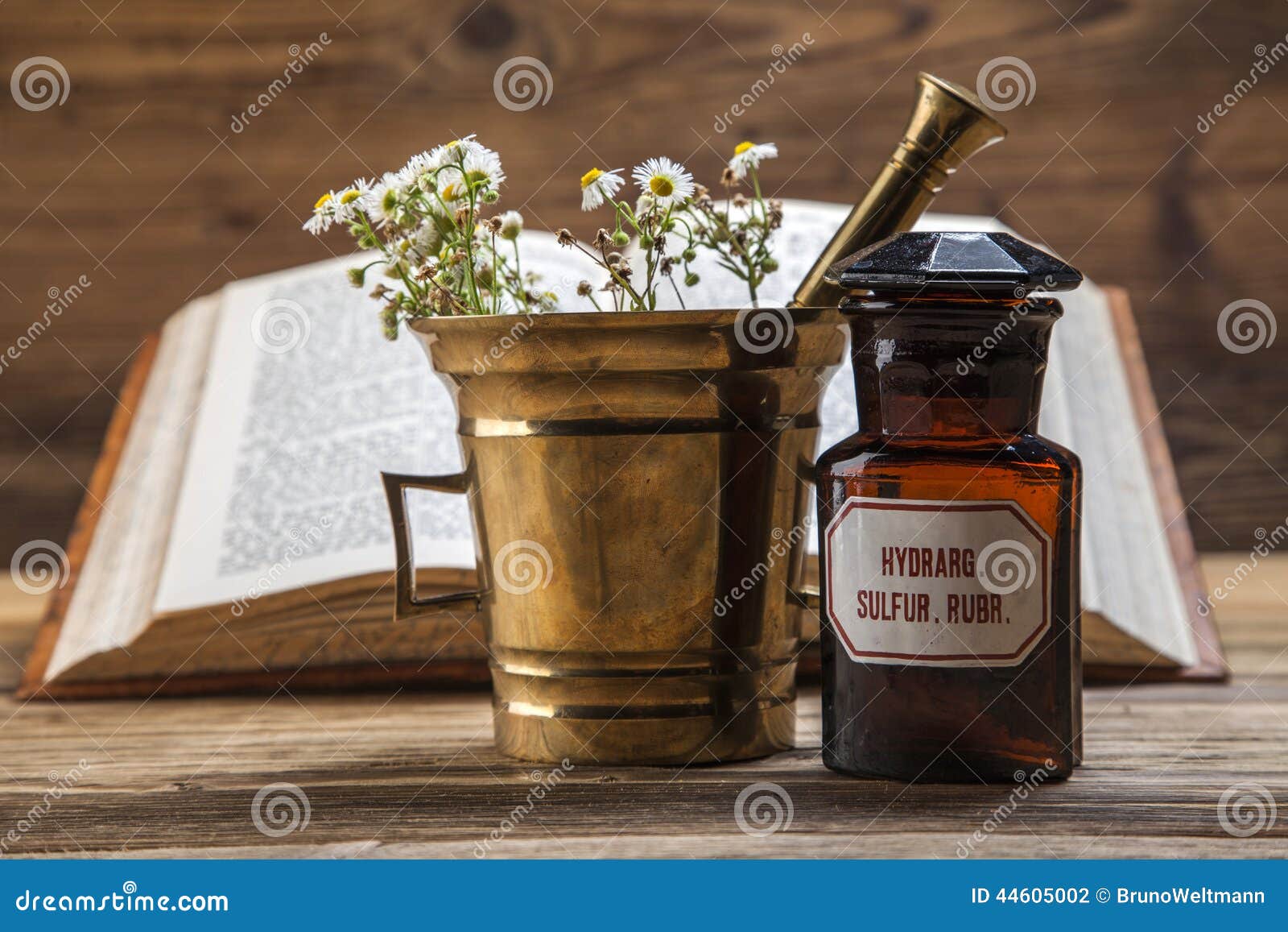 The Ancient Natural Medicine, Herbs and Medicines Stock Photo Image