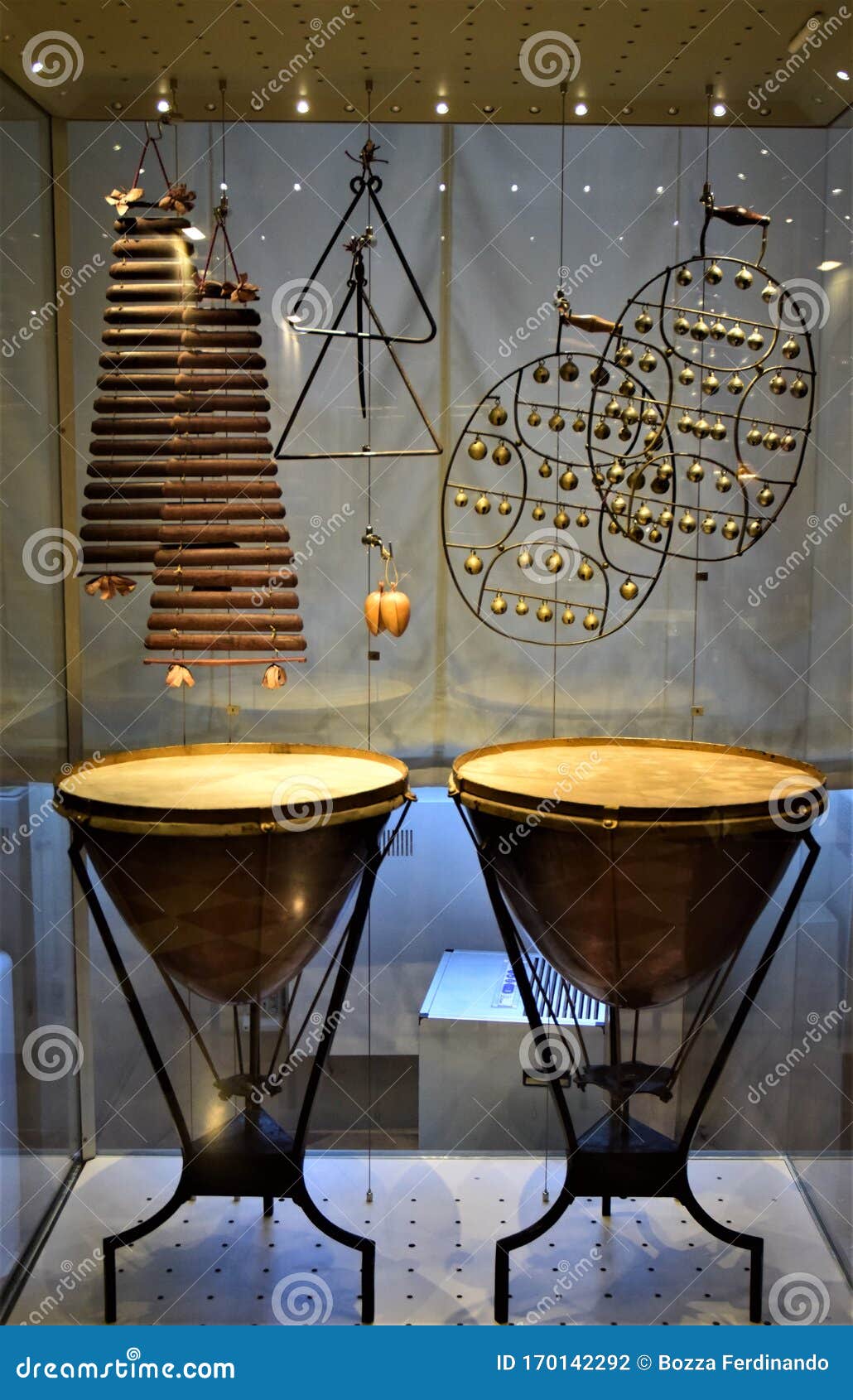 Ancient and Particular Percussion Musical Instruments at the Academy Museum in Florence