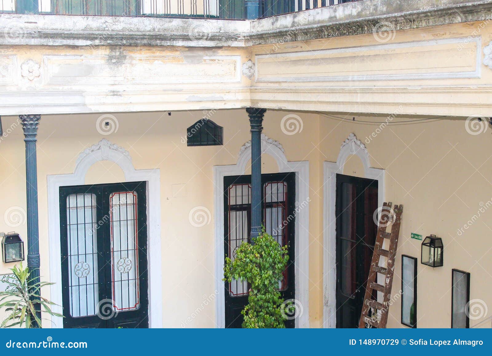 Ancient Patio Detail Home Urban History Juliet Stock Image Image of