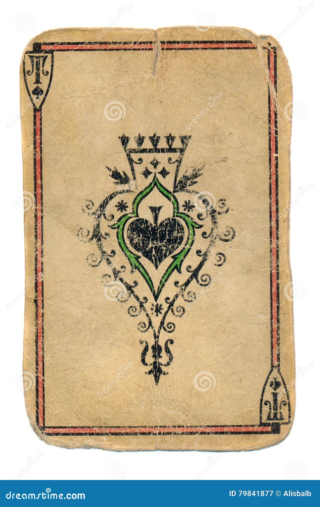 ancient paying card ace of spades ornamental background