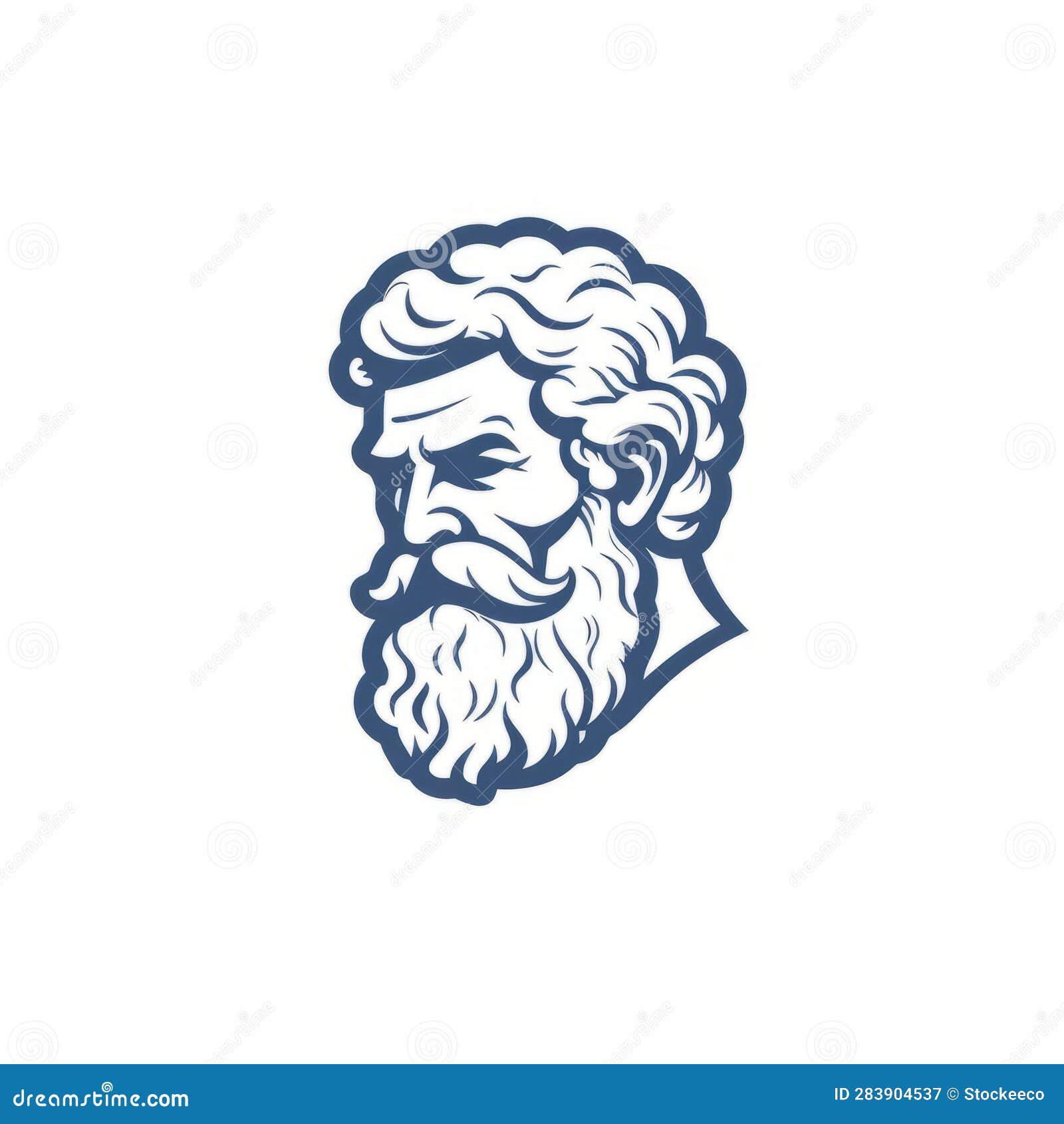 greek beard : detailed, scientific, and artistic wrought iron logo