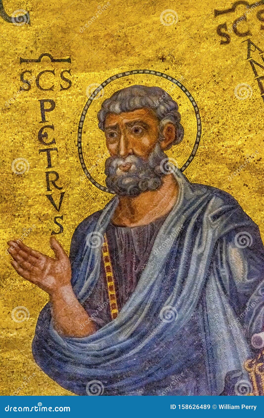 ancient peter mosaic papal basilica paul beyond walls rome italy