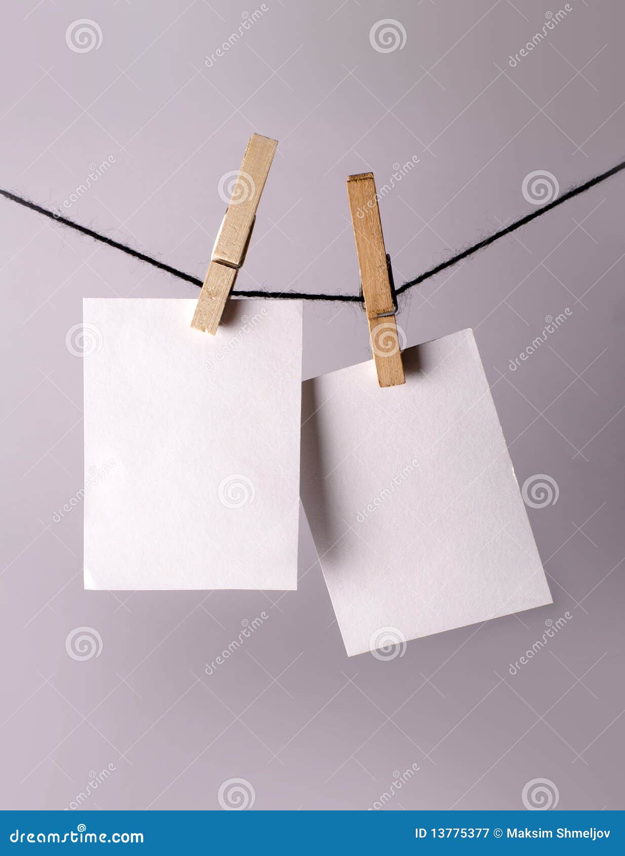 Ancient Photo Paper Hanging On Pins Stock Image Image of aged, white