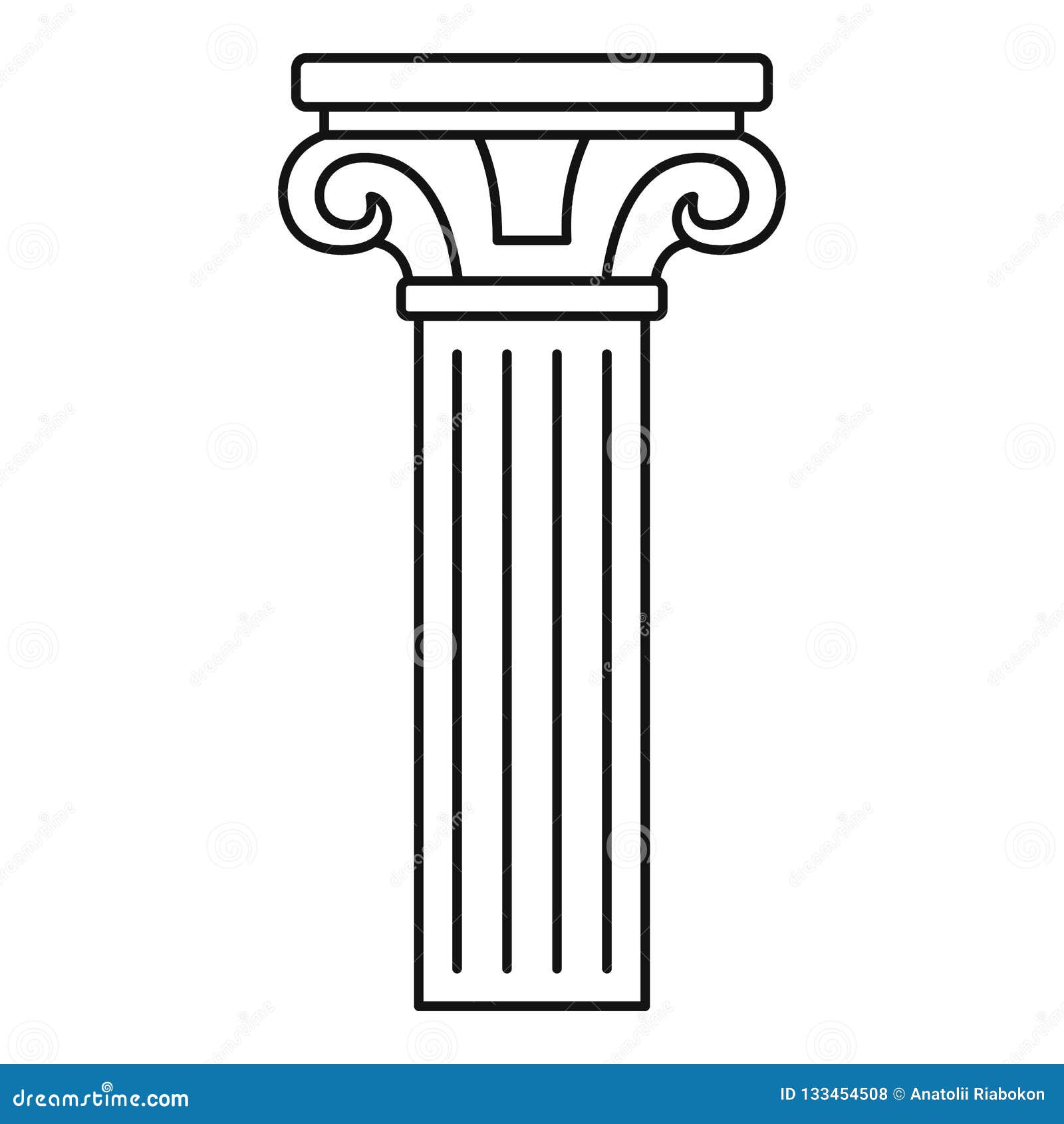 Ancient Pillar Icon, Outline Style Stock Vector Illustration of
