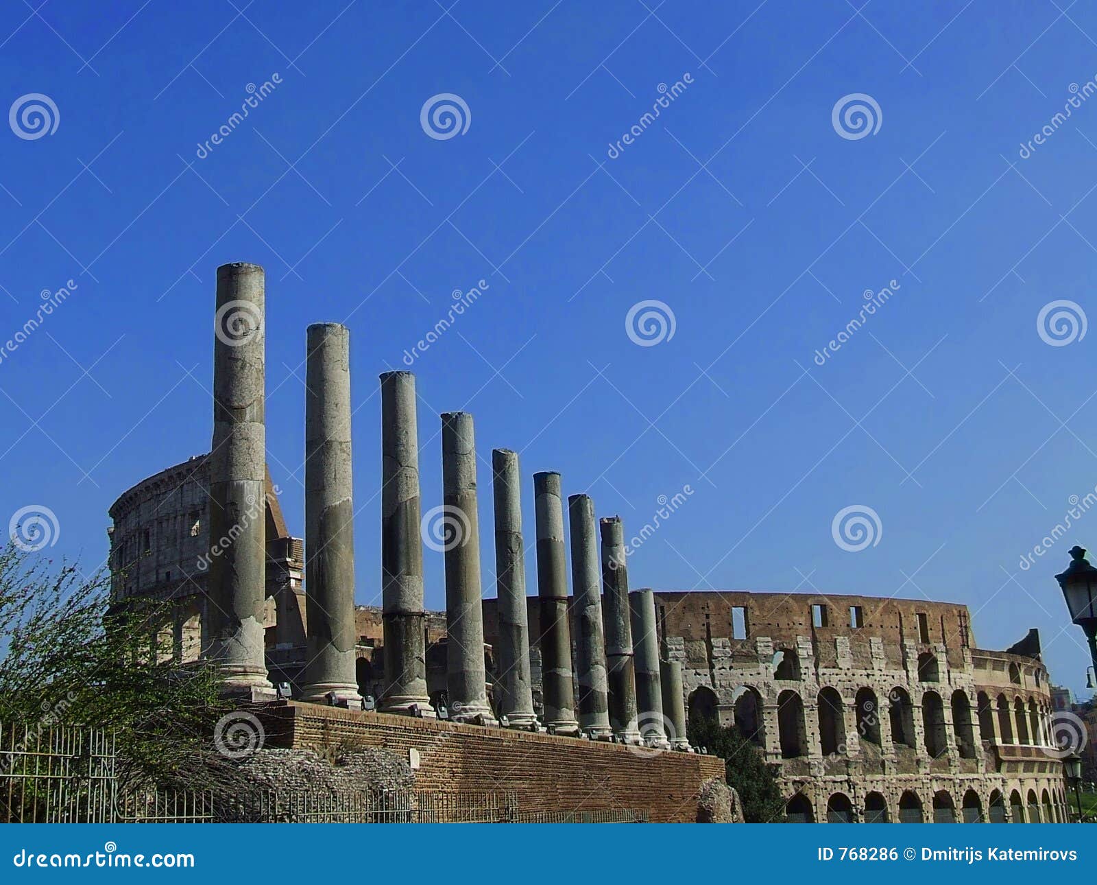 Ancient pillars stock photo. Image of travel, blue, colosseum 768286