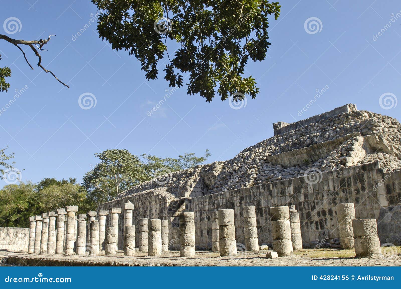 ancient pillars built by the mayas