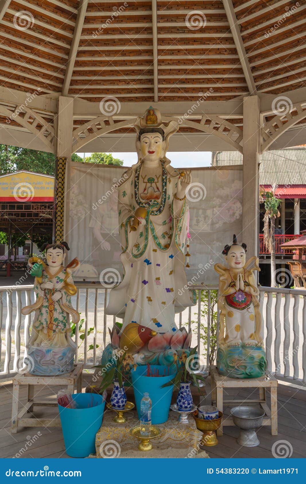 The Ancient Porcelain for Guanyin Statue Stock Photo Image of