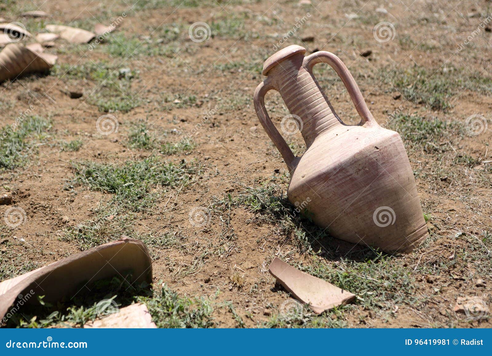 Ancient pots in ground stock image. Image of farming 96419981