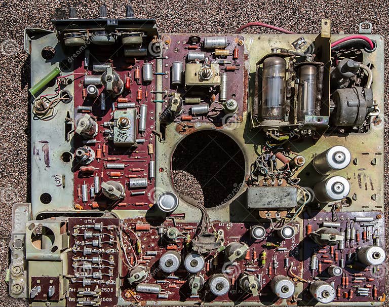 An Ancient Radioelectronic Device. Part of a Tube TV Stock Image