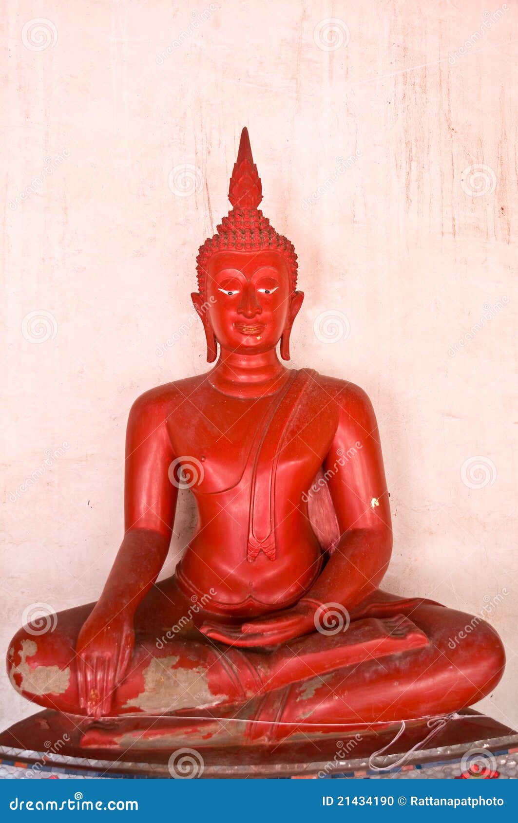 Ancient Red Image of Buddha Statue Stock Photo Image of serenity