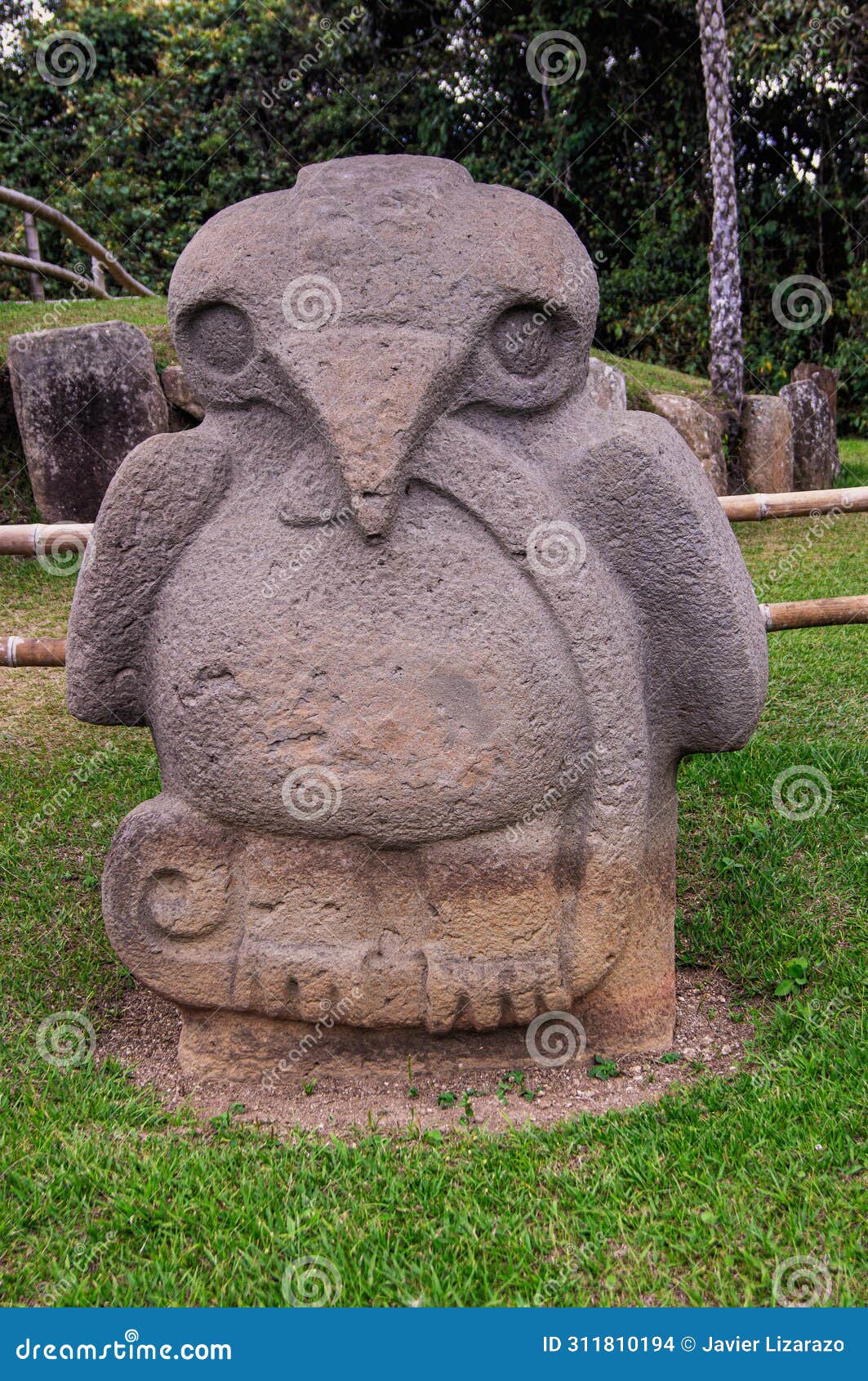 ancient religious monument and megalithic pre-columbian sculpture in san agustÃ­Â­Â­n archaeological park