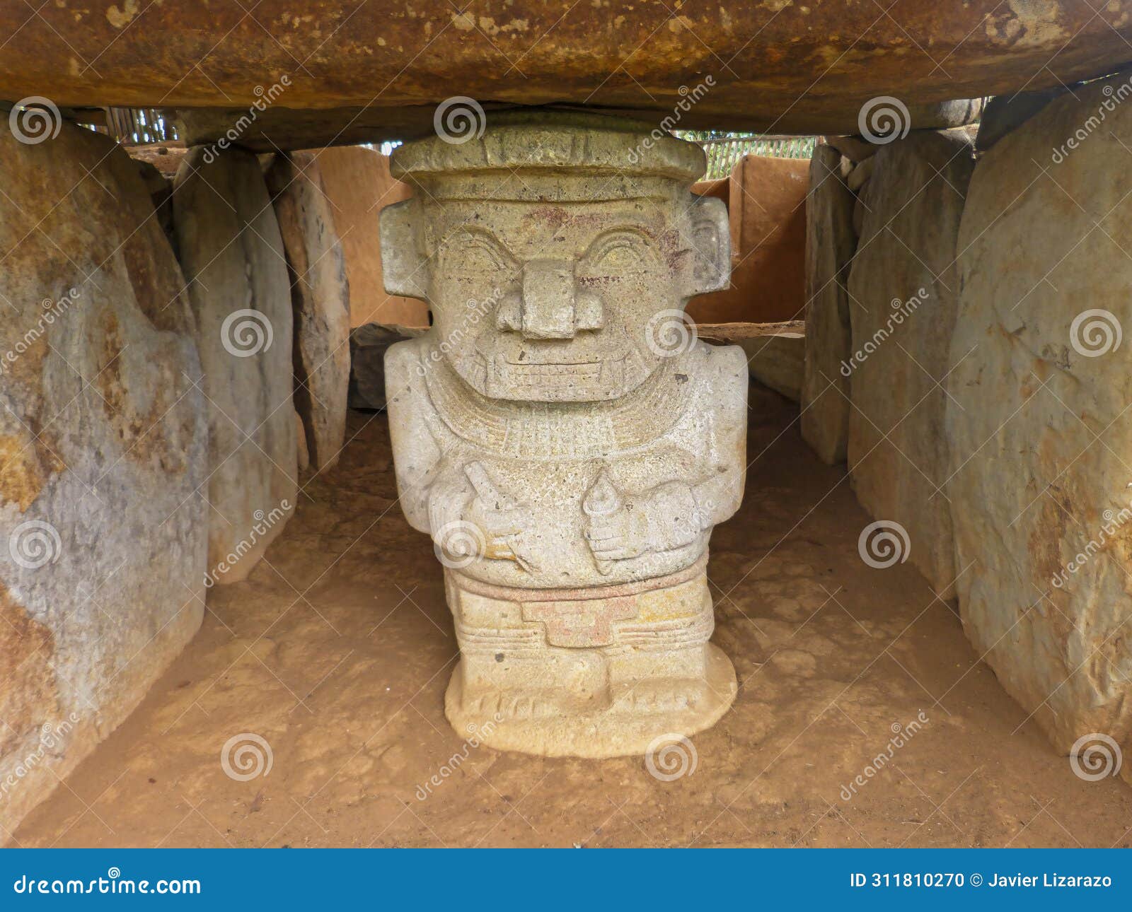 ancient religious monument and megalithic pre-columbian sculpture in san agustÃ­Â­Â­n archaeological park