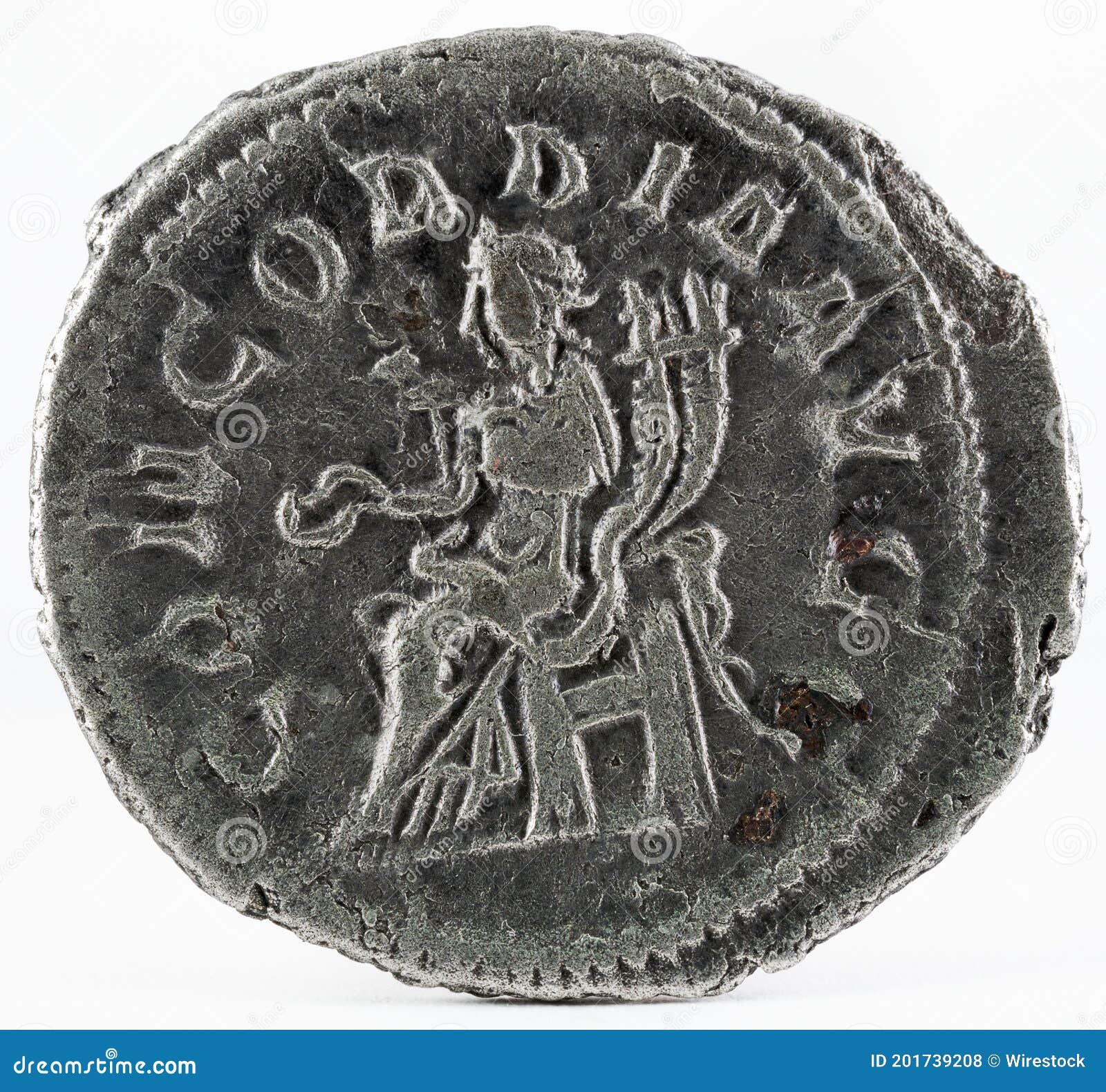 Ancient Roman Antoninianus Coin of Otacilia Severa. Copper and Silver