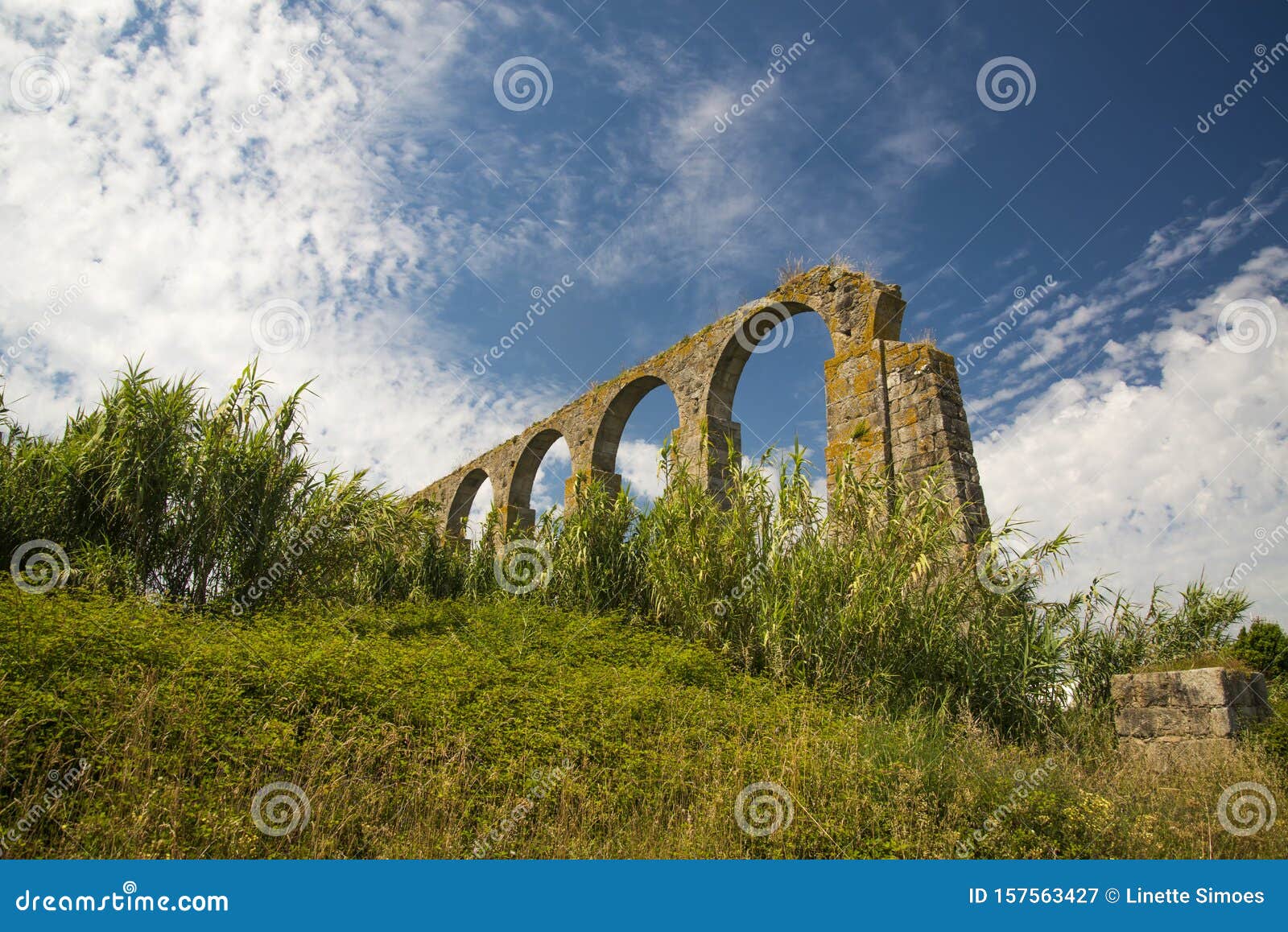 ancient roman aqueduct engineering in vila do conde, north portugal