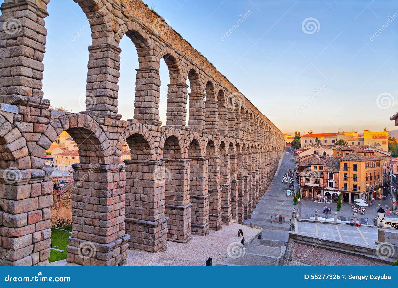 ancient roman aqueduct in segovia, spain
