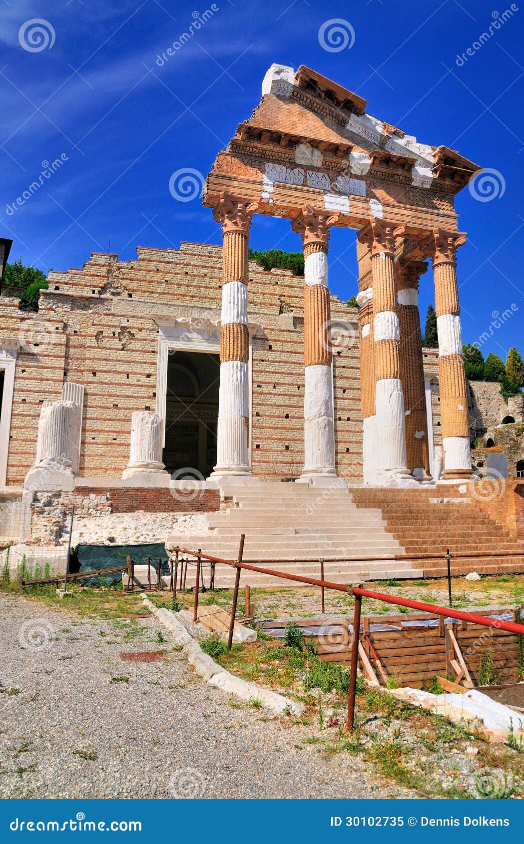 roman temple, brescia, italy.