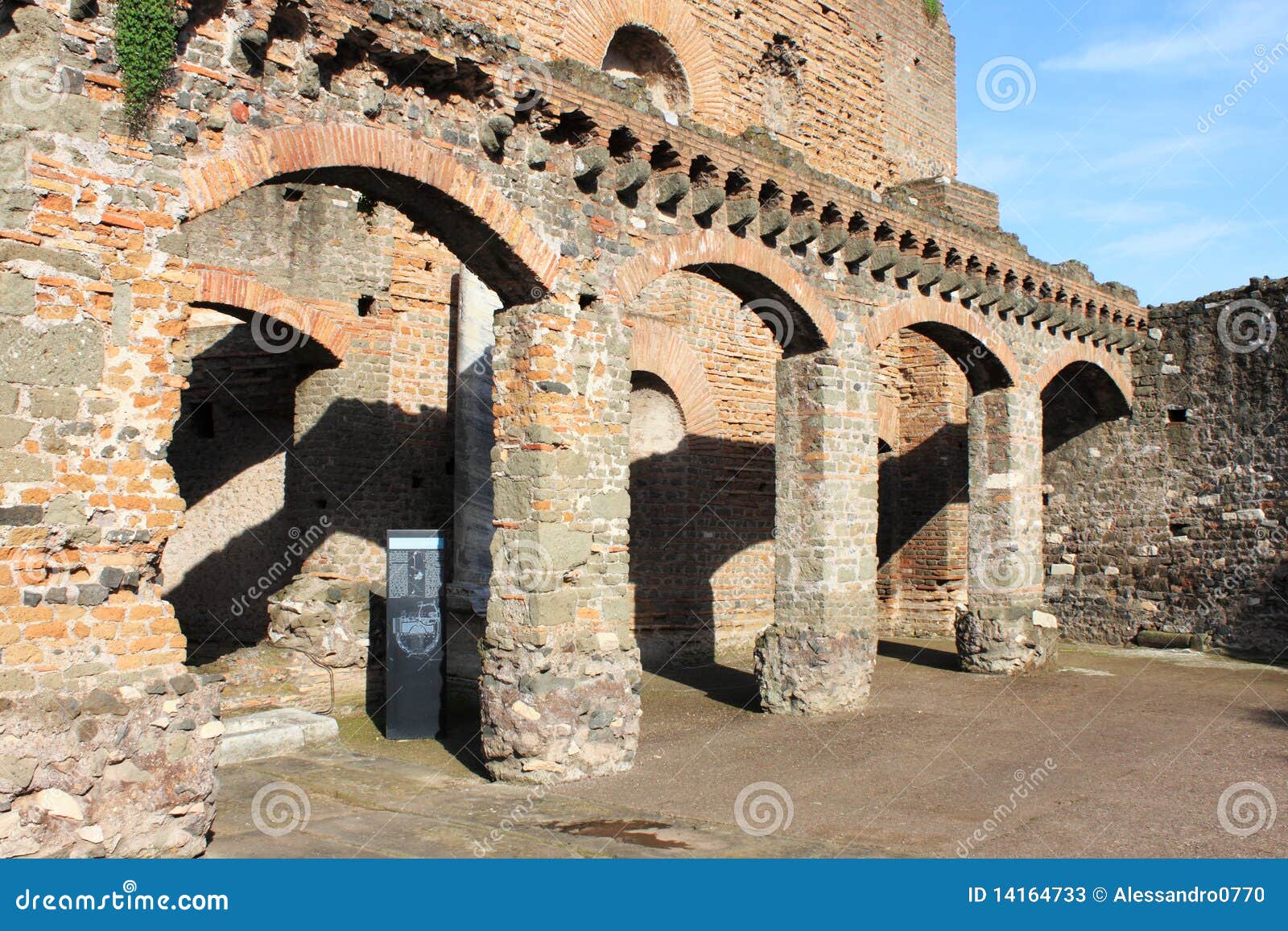 Ancient roman house stock image. Image of blue, column 14164733