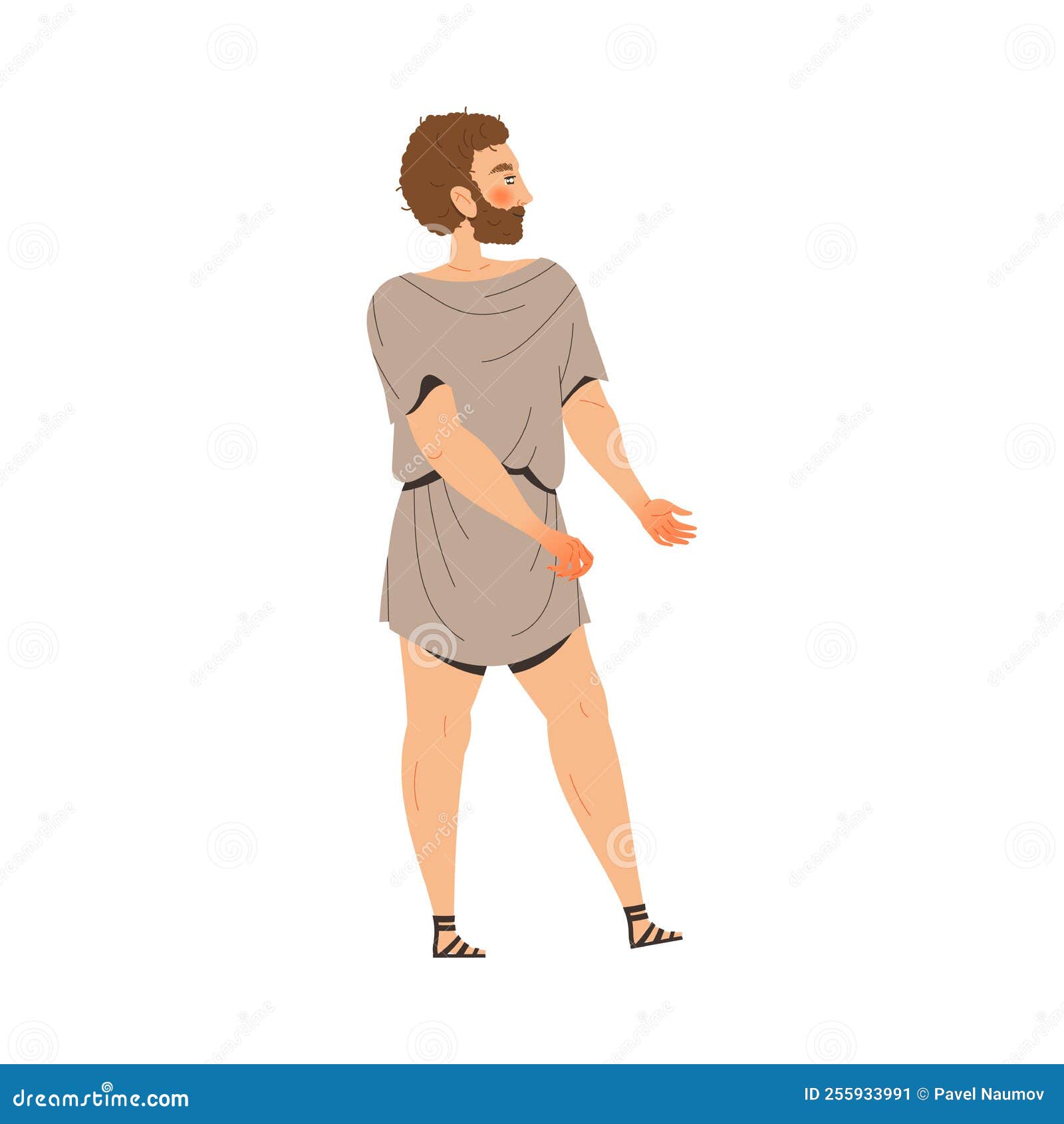 Ancient Roman Man Plebeian Character from Classical Antiquity Vector ...