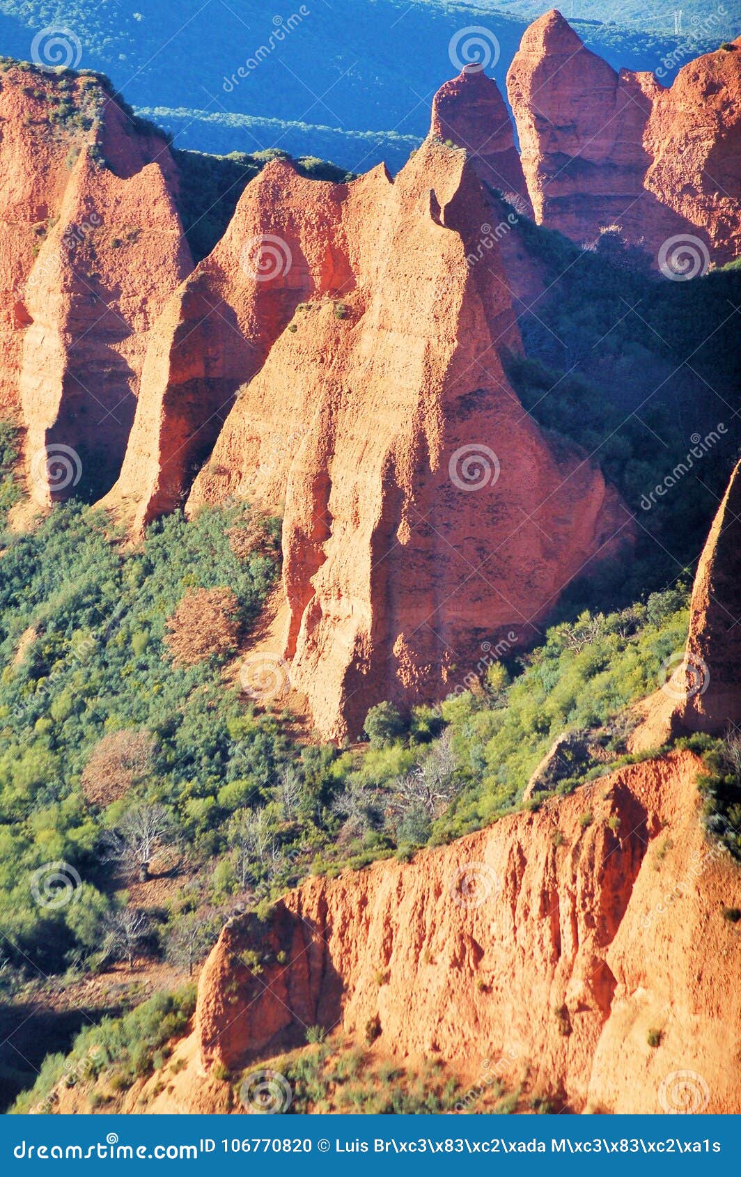 ancient roman mines. beautiful s. amazing landscape of orange mountains