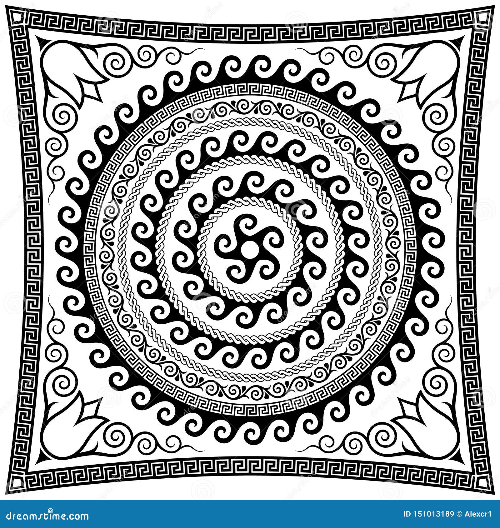 Ancient Roman Round Ornament Stock Vector - Illustration of culture