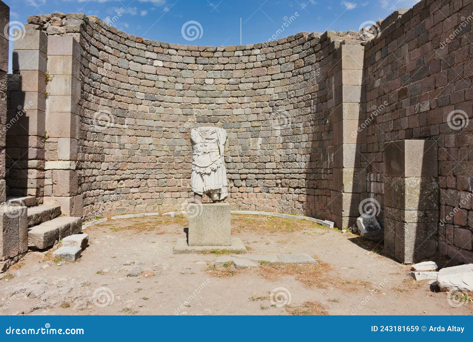 An Ancient Roman Soldier Statue on Display in the Ancient City of