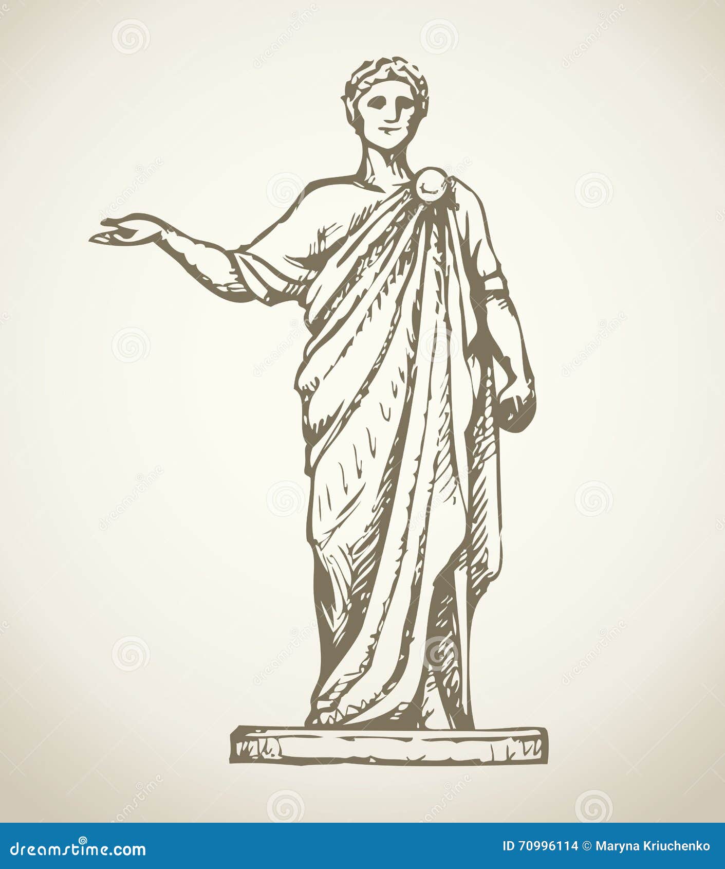 Ancient Roman Statue. Vector Drawing | CartoonDealer.com #70996114
