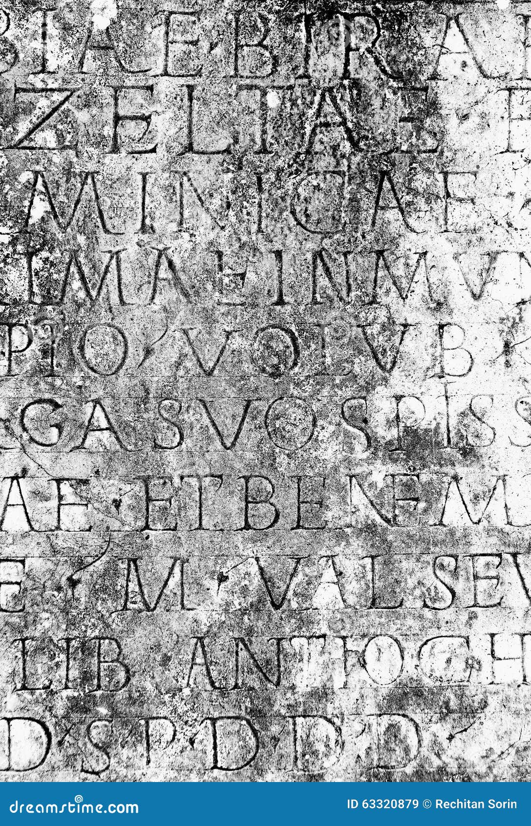 Ancient Roman Text Engraved on a Stone Stock Image - Image of