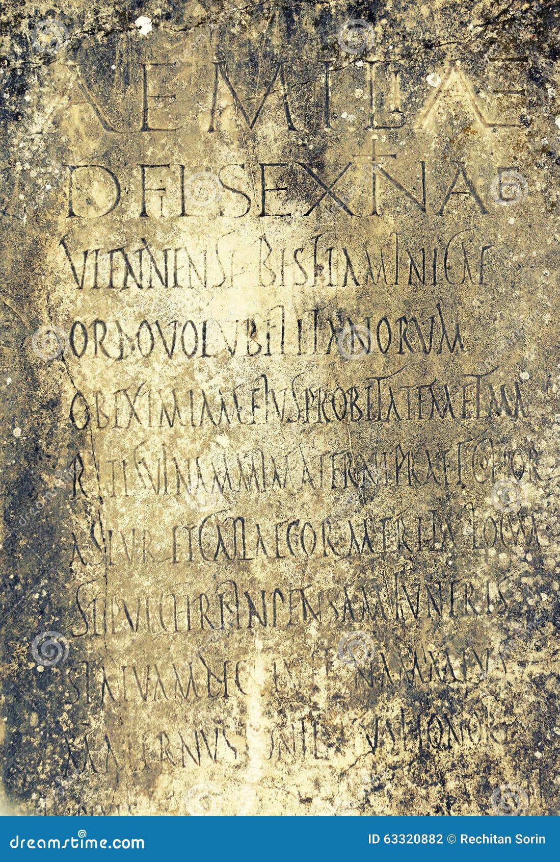 Ancient Roman Text Engraved on a Stone Stock Photo - Image of engraving