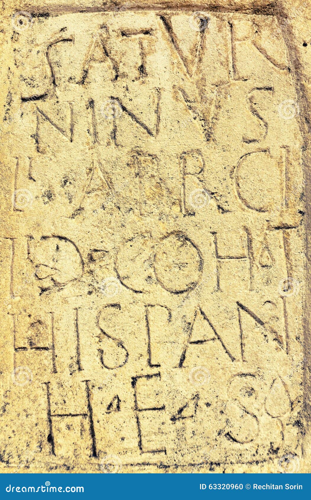 Ancient Roman Text Engraved on a Stone Stock Photo - Image of culture