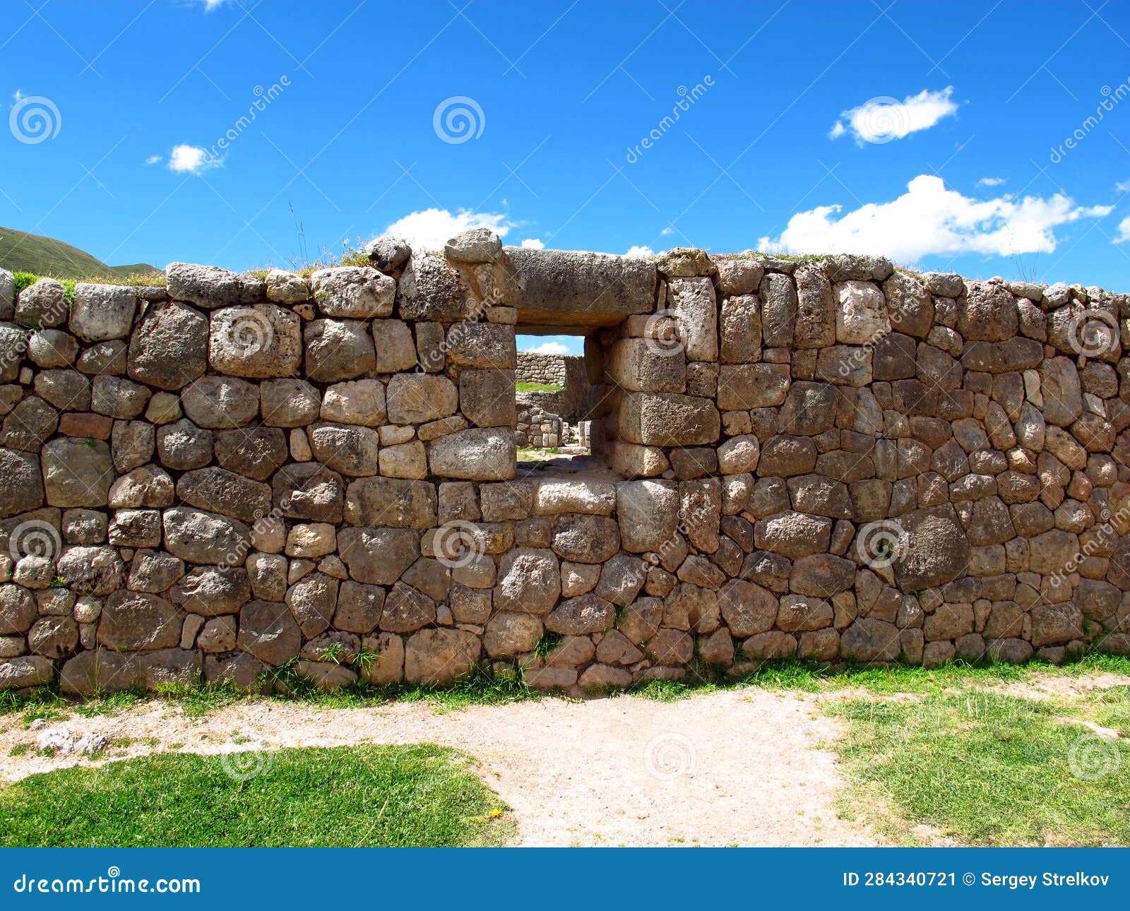 Ancient Ruins of Fortress in Cusco, Inca Empire, Peru Stock Image ...