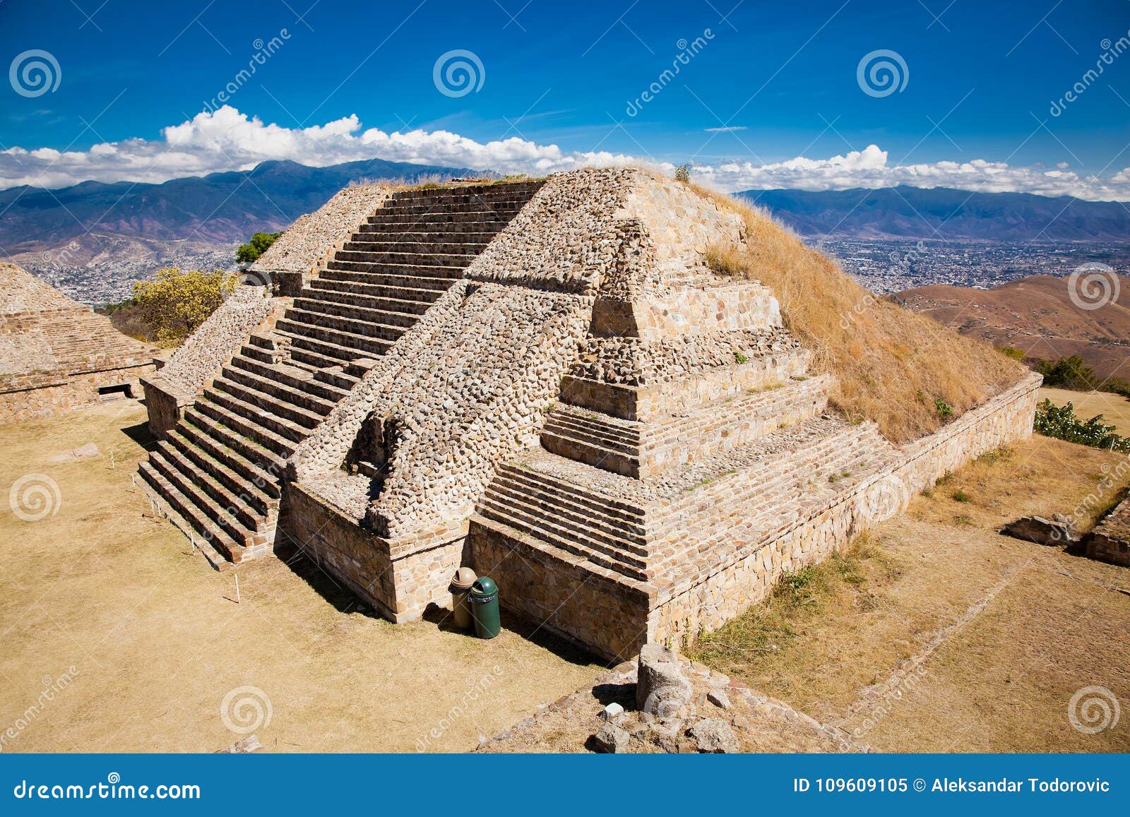monte alban ruins of the zapotec civilization in oaxaca, mexico