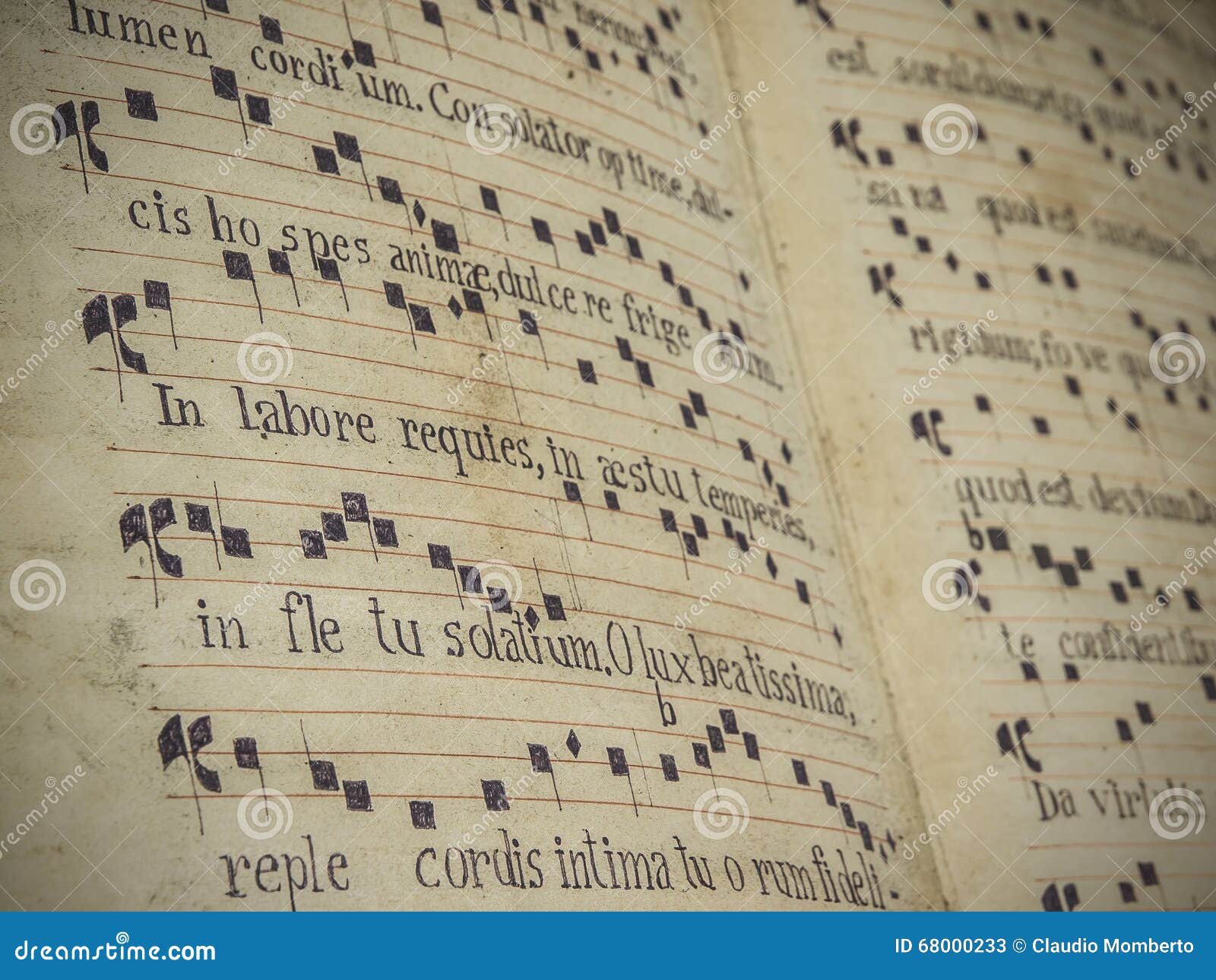 Ancient sacred music score stock image. Image of choir 68000233