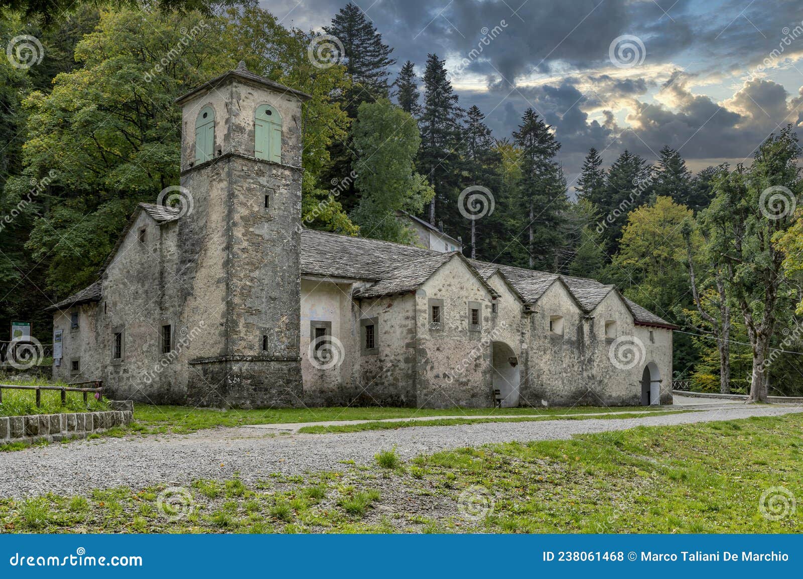 the ancient sanctuary of the madonna dell`acero in lizzano in belvedere, bologna, italy