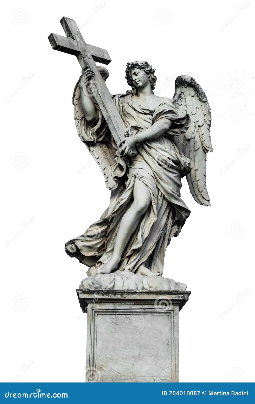 Ancient Sculpture Of An Angel Located In Ponte Sant`angelo Saint Angel