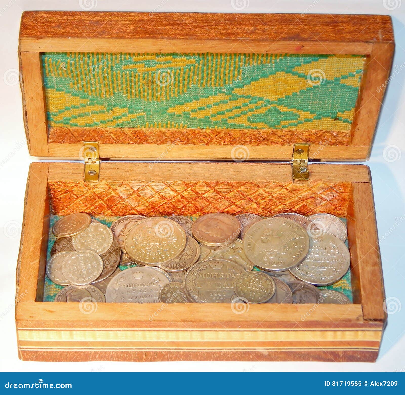 Ancient Silver Coins in a Box Stock Image Image of investment, bengal