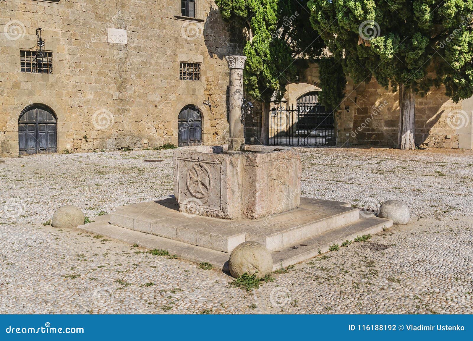 Very Old Source of Water on the Medieval Square of Argyrokastro. Rhodes ...