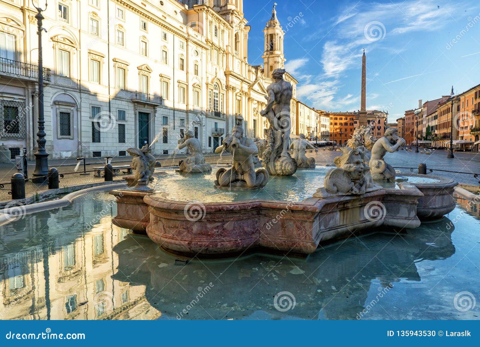 Piazza Navona in Rome stock photo. Image of famous, square - 135943530