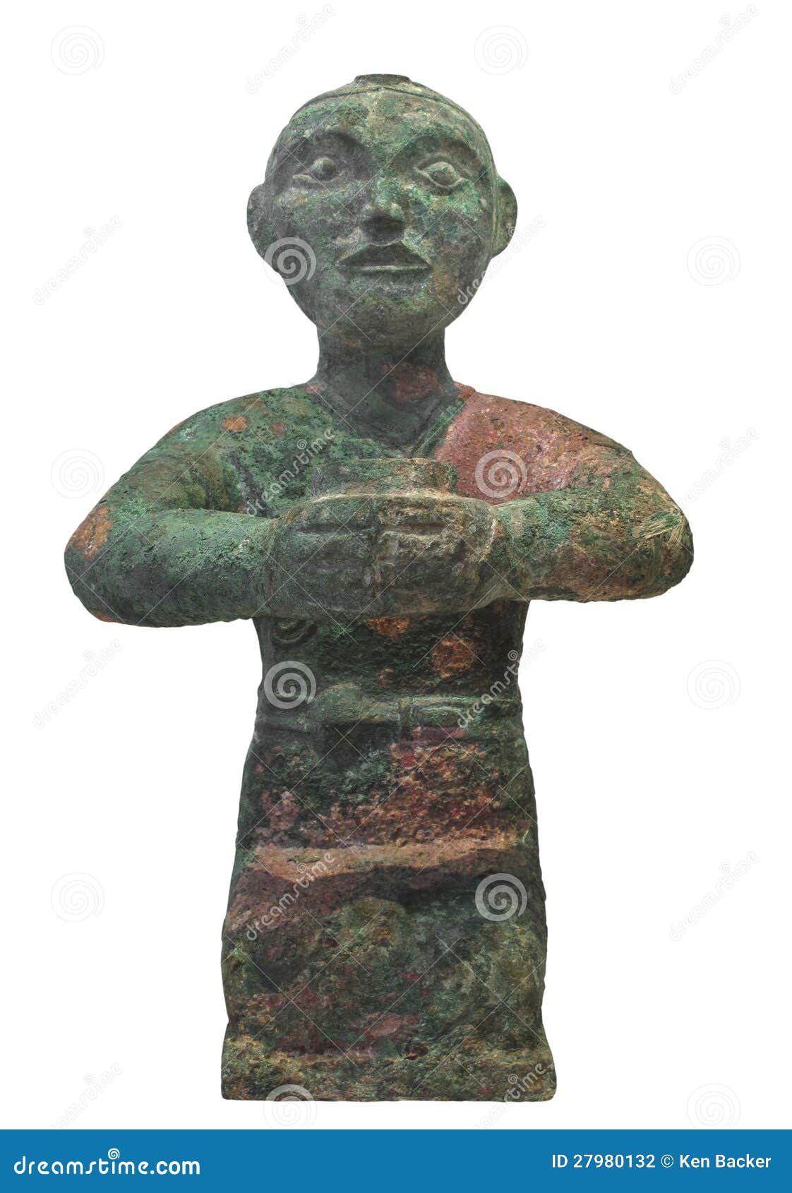 Ancient Statue Of Chinese Man Isolated. Stock Photography Image 27980132