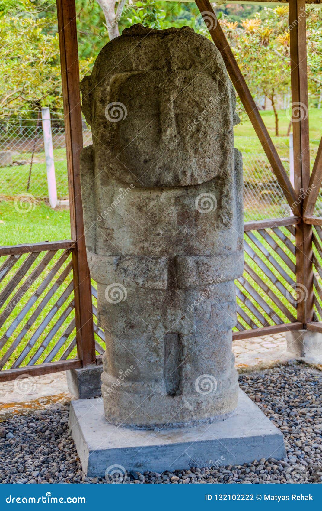 ancient statue at el tablon site in tierradentro