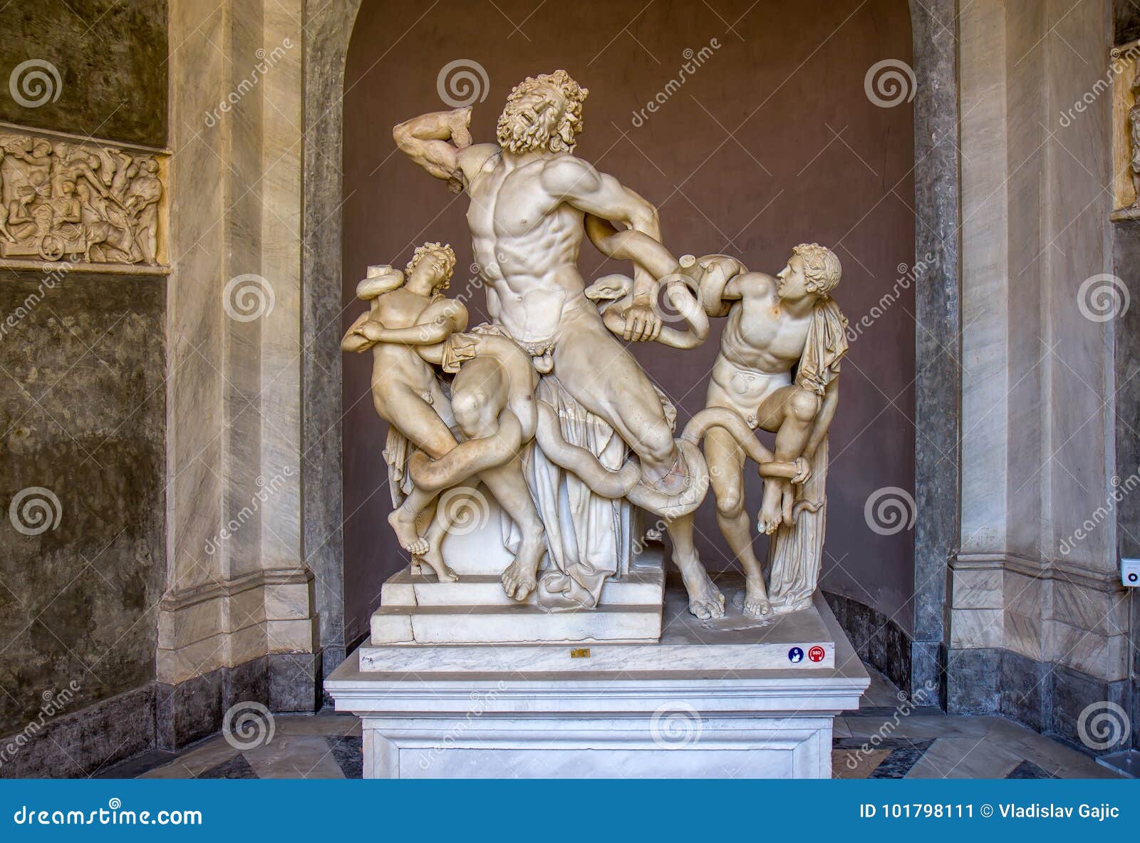 Ancient Statue of Laocoon and His Sons in Vatican Editorial Photo