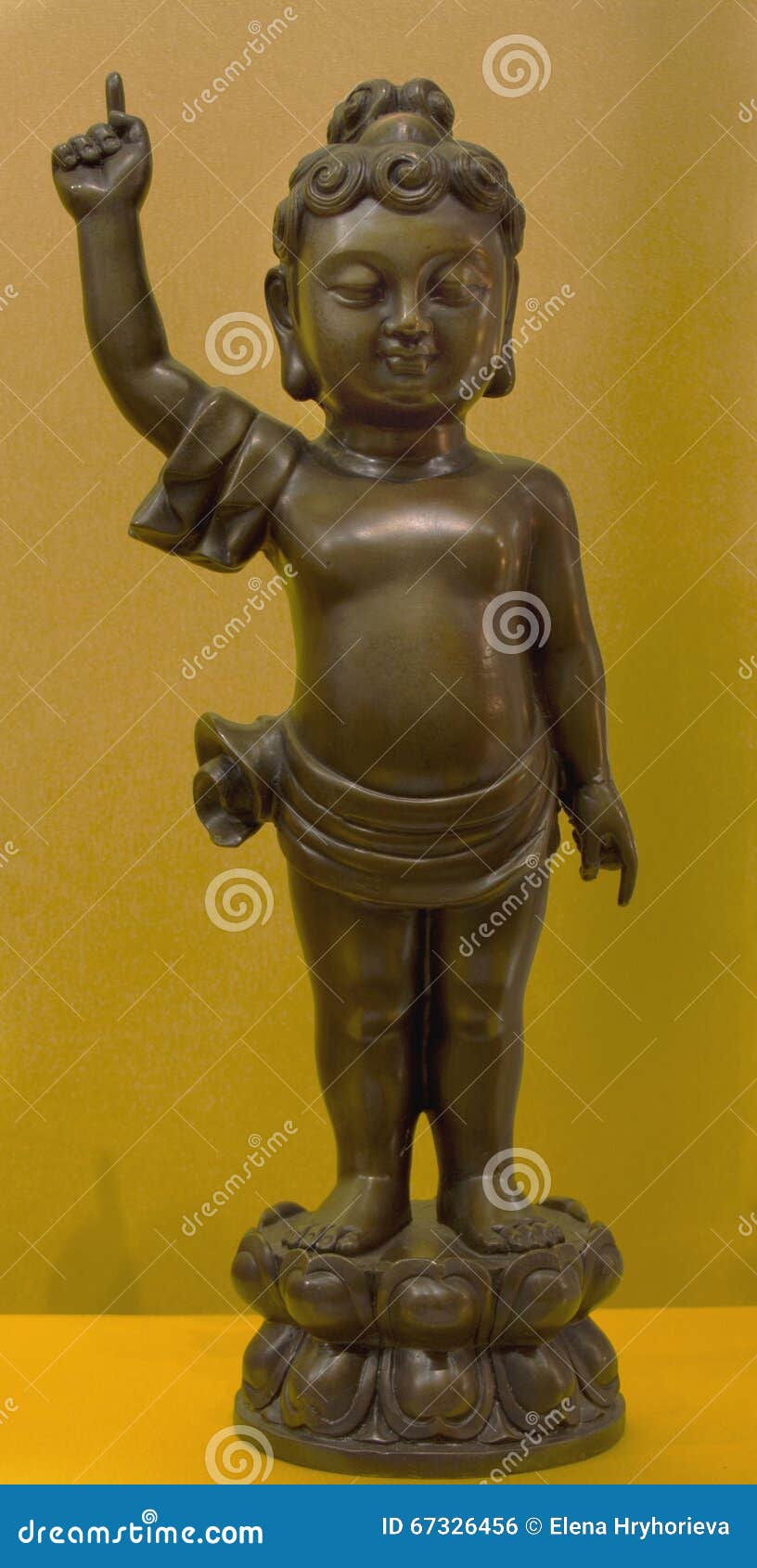 Ancient Statue of a Little Buddha. Tibet. Buddhism. Stock Photo