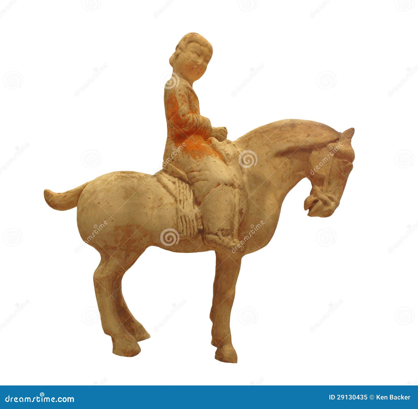 Ancient Statue of Woman on Horse Isolated Stock Image Image of clay, statue 29130435