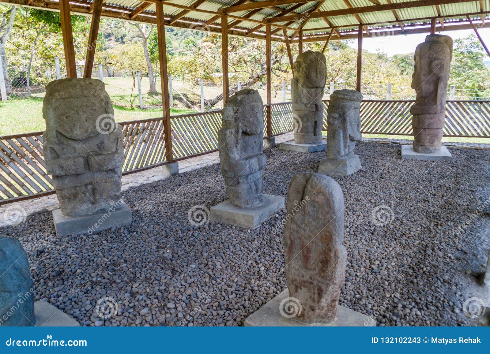 ancient statues at el tablon site in tierradentro